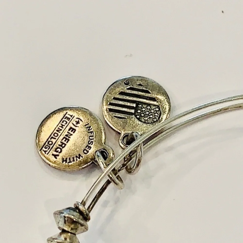 Alex and ani boat anchor silver tone beaded